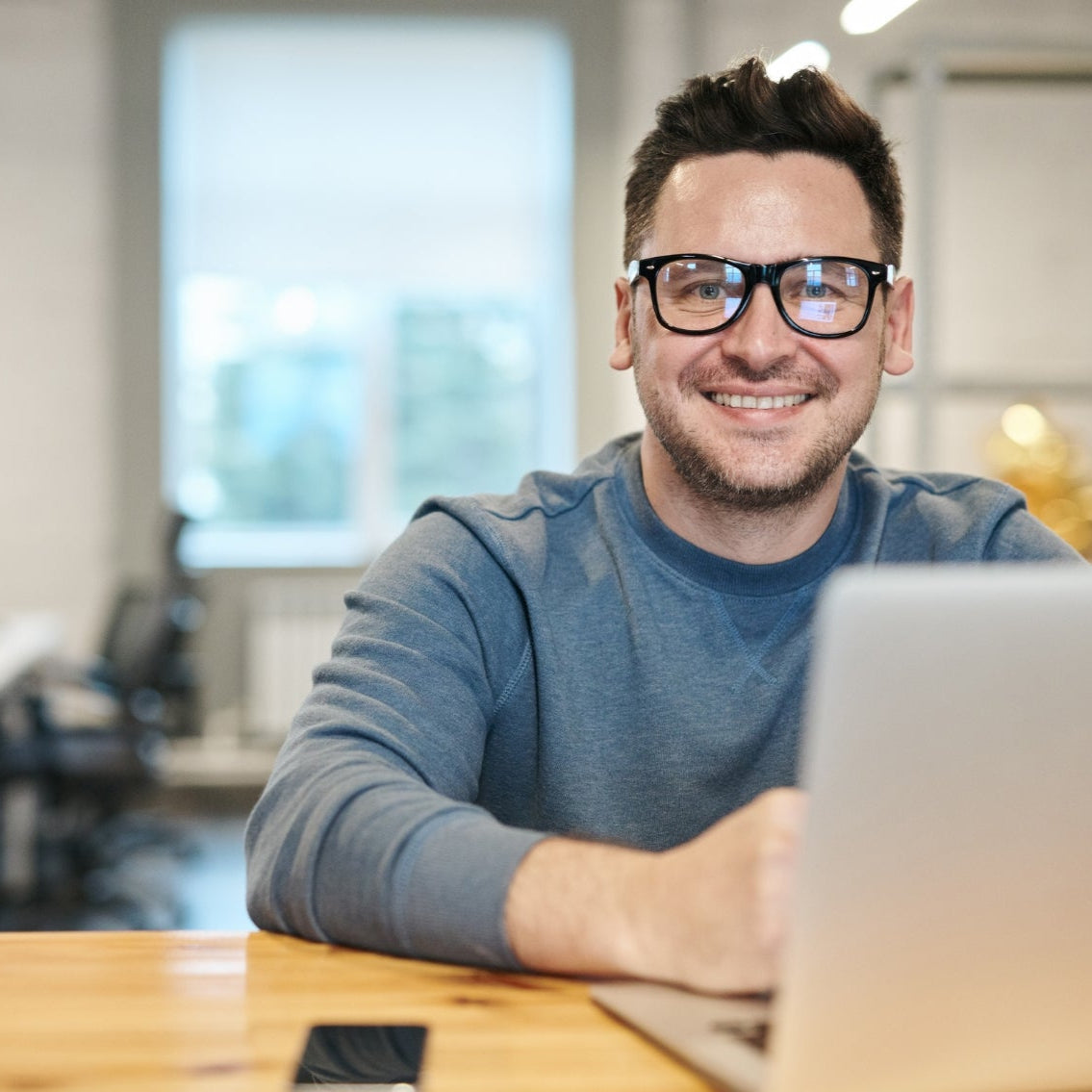 small businessman employing services of marketing agency 